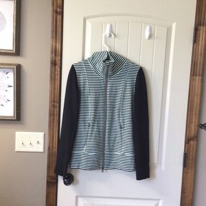 Lululemon Athletica mint green/black stripe jacket